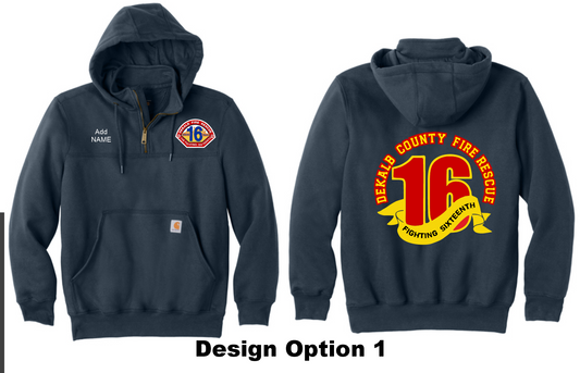 Dekalb Fire 16- Carhartt Rain Defender Heavyweight Hooded Mock Sweatshirt