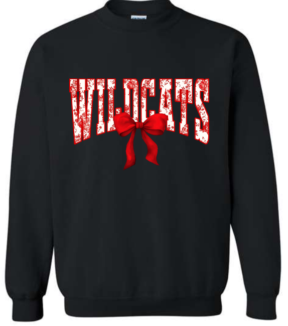 Vintage Floral Wildcats on Black