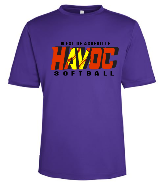 Purple Havoc Softball Performance Tee