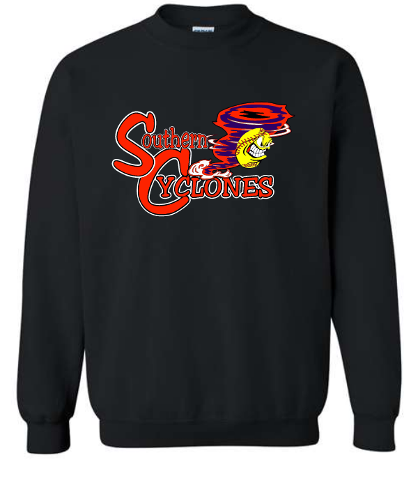 Black Cyclones Softball Crewneck