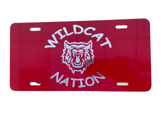 Wildcat Nation Engraved Car Tag