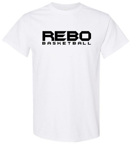 REBO Basketball White Tee