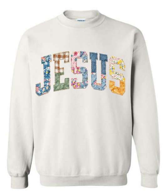 Jesus Patchwork Crewneck