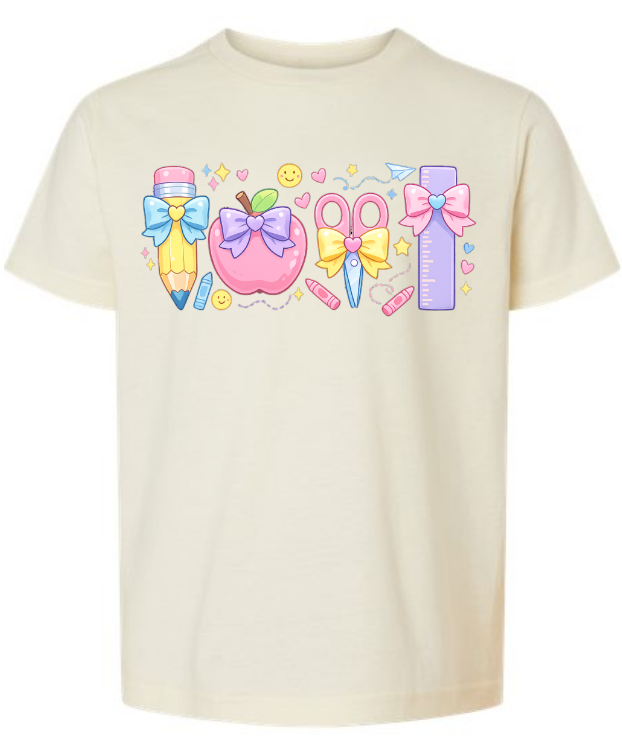 Girly School Supplies Tee