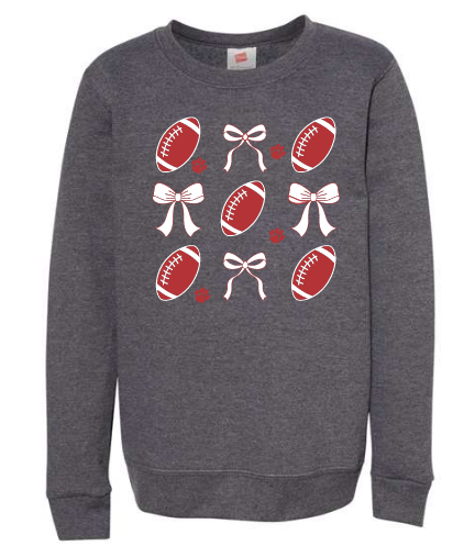 Footballs and Bows Crewneck