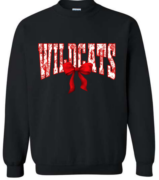 Vintage Floral Wildcats on Black