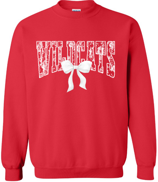 Vintage Floral Wildcats on Red