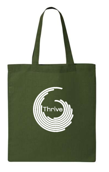 Thrive Canvas Shopping Tote Green