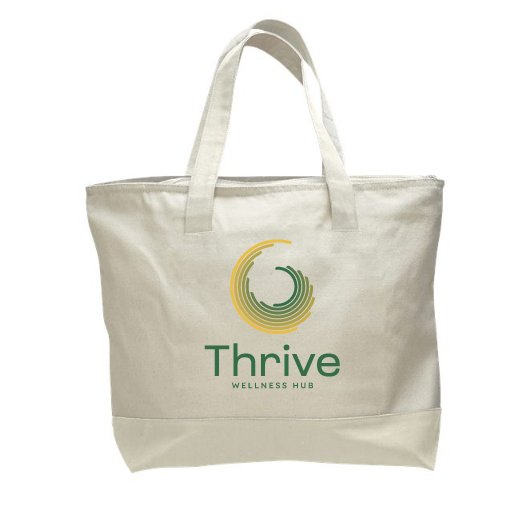 Thrive Canvas Zipper Tote