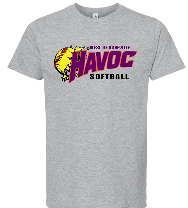 Grey Havoc Softball Tee