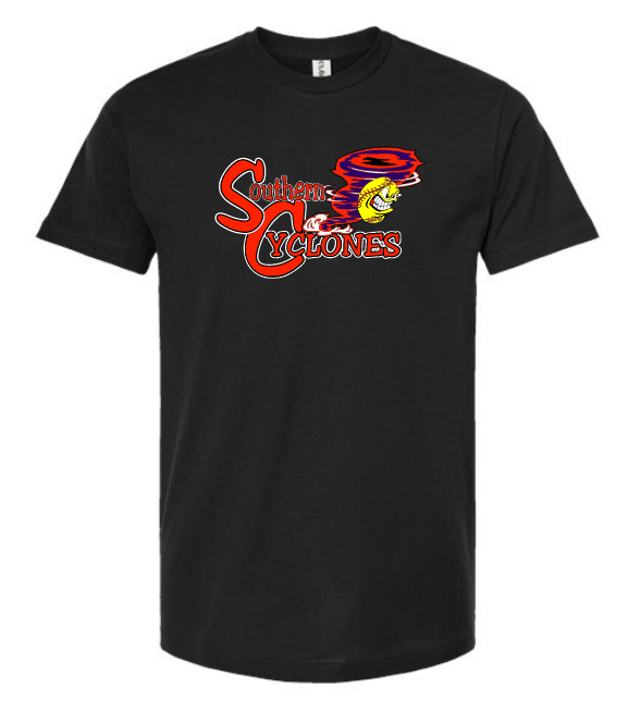 Black Cyclones Softball Tee