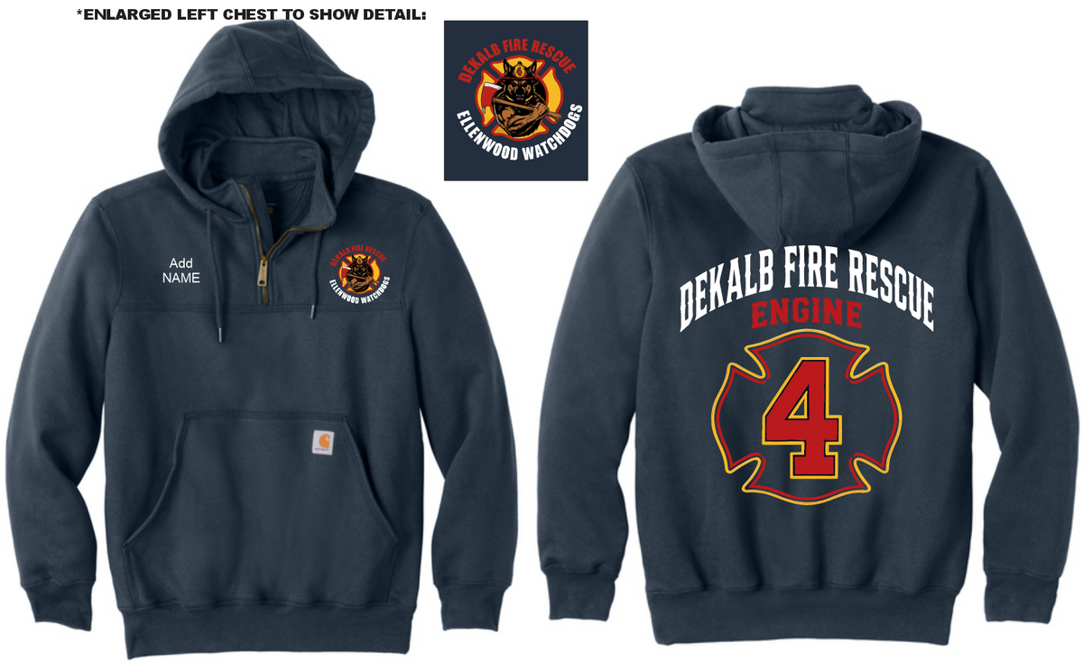Dekalb Fire 4- Carhartt Rain Defender Heavyweight Hooded Mock Sweatshirt